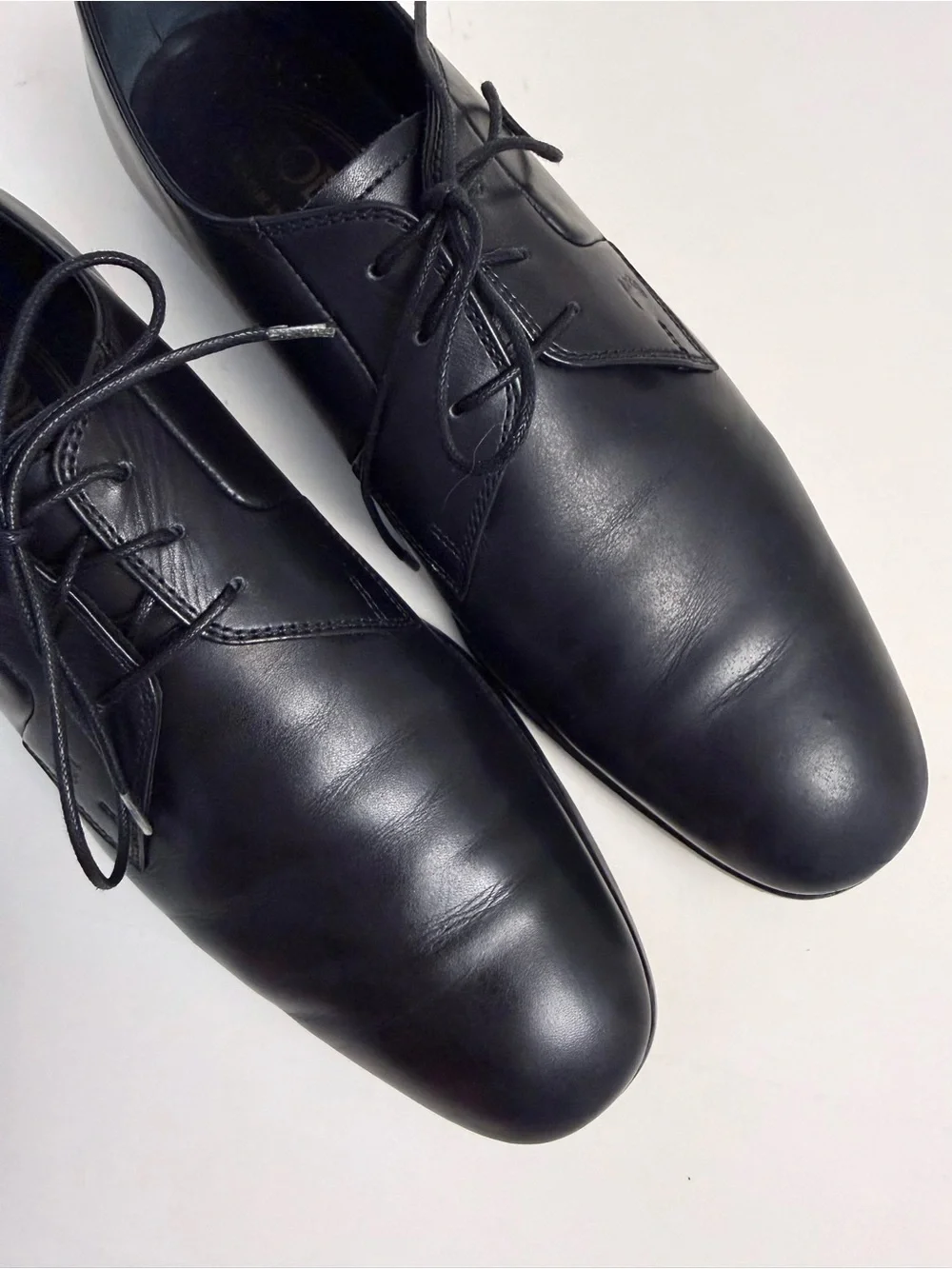 Tod's Smooth Leather Derby Lace-Up Plain Toe Dress Shoes in Black Men’s Size 7